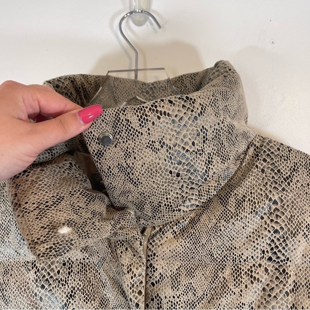 Tyler Boe Python Puffer Bomber Jacket Full Zip Wi… - image 8